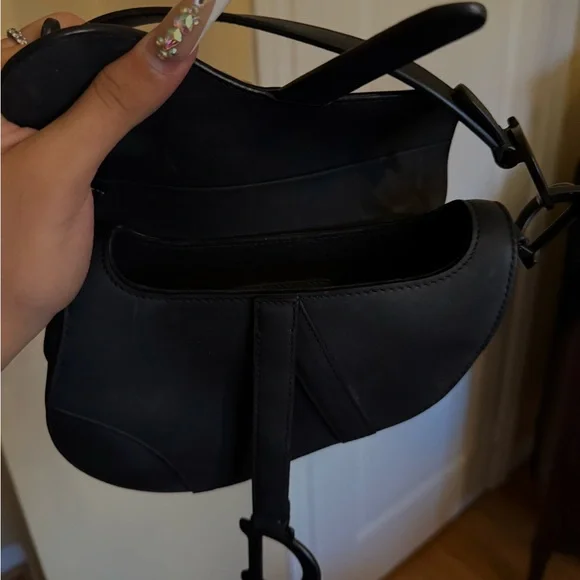 Christian Dior Black Ultramatte calfskin Leather Mini Saddle Bag - Picture 6 of 7